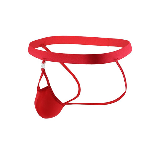 Zi Jiafu men's sexy underwear, empty back thong detachable PP thong underwear with exposed bladder, men's sexy and convenient intercourse, black ribbed black cloth 4XL (108-115cm)