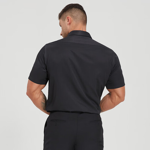 Camisa de manga corta de Dibinze Color sólido para hombres de manga corta más grasa más grasa más grande Forma Formal Conjunto de trabajo Camiseta de trabajo Blanco