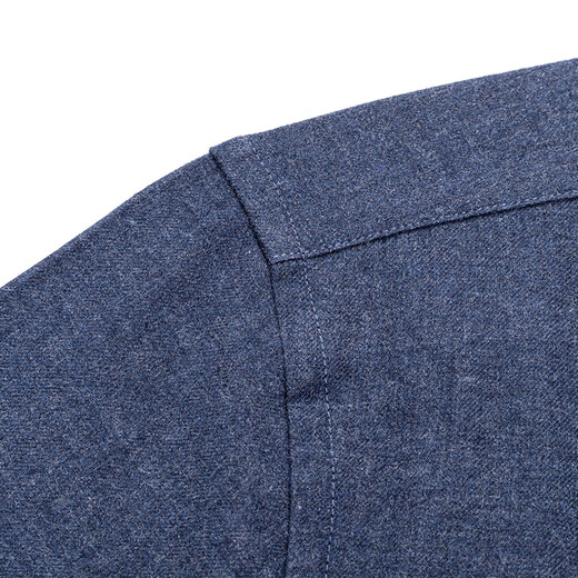 Shanshan pure cotton brushed shirt men's long-sleeved business casual young and middle-aged cotton solid color shirt men dark blue 42