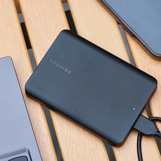 东芝（TOSHIBA） 移动硬盘 移动机械硬盘 台式机笔记本硬盘 外置2.5英寸硬盘 磨砂黑A5 1TB