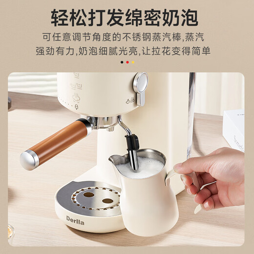 Derlla household semi-automatic coffee machine small Italian espresso steam can froth milk retro 20Bar high pressure extraction holiday gift KW-95 in stock