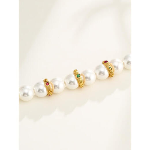 Jingyu 925 gold-plated running ring accessories DIY Buddhist beads bracelet bracelets and bracelets ancient gold accessories running rings beads and scattered beads YP-694 red stone-sand gold