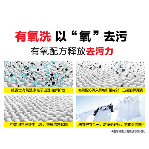 威露士除菌有氧洗衣液家用机洗 双效配方衣物除螨去污去渍 除菌率99.9% 瓶装3L*2