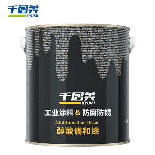 Qianjumei alkyd blended paint anti-rust paint metal paint steel structure iron railing engineering anti-corrosion waterproof paint Beijing warehouse delivery black 3KG