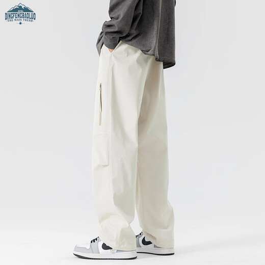 Dingfengbaoluo American functional overalls men's autumn versatile loose trendy outdoor mountaineering casual pants DFK35 apricot L