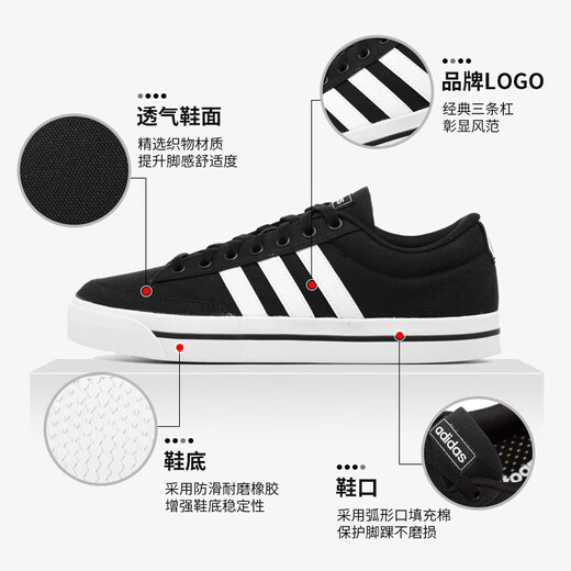 Adidas Männerschuhe Herren Frühling neuer Stil Atmungsaktivem Modekleidung-resistente Leinwand Low Top Wear-Resistant Casual Sports Schuhe AW3889/Canvas Style/White 39