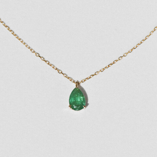 L.Bardeen 18K gold emerald color gold necklace women's jewelry pendant AU750 clavicle chain jewelry as a birthday gift for girlfriend 18k gold