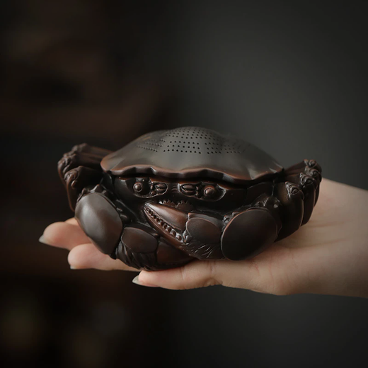 Dingjiacheng purple pottery crab tea drain all-ceramic one-piece filter set can raise tea pets ornaments household tea filter net tea partition crab filter tea pet