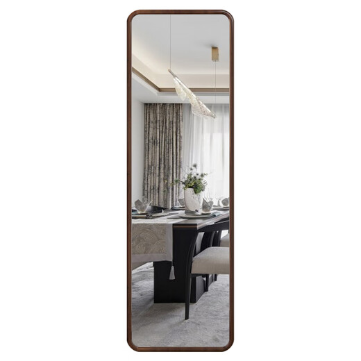 Babuchi full-body mirror black walnut dressing mirror medieval style solid wood floor-standing mirror imported villa mirror wall hanging large apartment 40*150 imported black walnut
