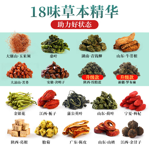 源客行玉米须桑叶茶蒲公英青钱柳绞股蓝罗布麻山楂养生茶茶包 适合重度症状900克  90包