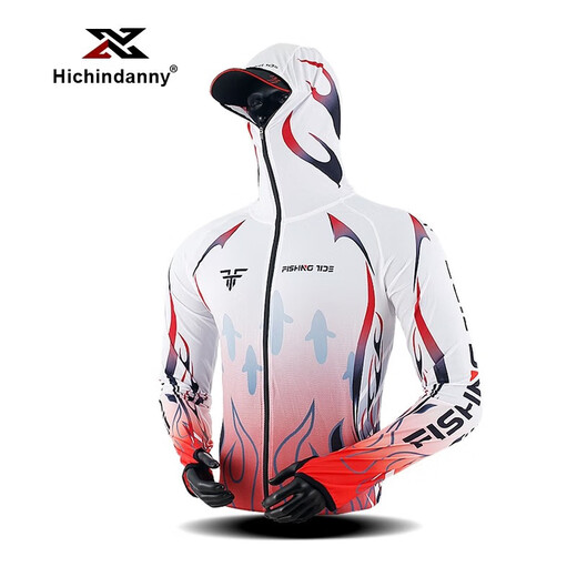 HICHIN DANNY Fishing Sun Protection Clothing Men's Ice Silk Breathable Quick-Drying Outdoor Leisure Competition Summer Fishing Clothing Set Gradient Blue 2XL Suitable for 160-180 Jin Jin equals 0.5 kg