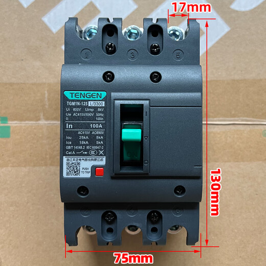 天正电气TENGENTGM1N塑壳断路器总闸开关100A12250A400A63 TGM1N-63L/330063A以下(备注)
