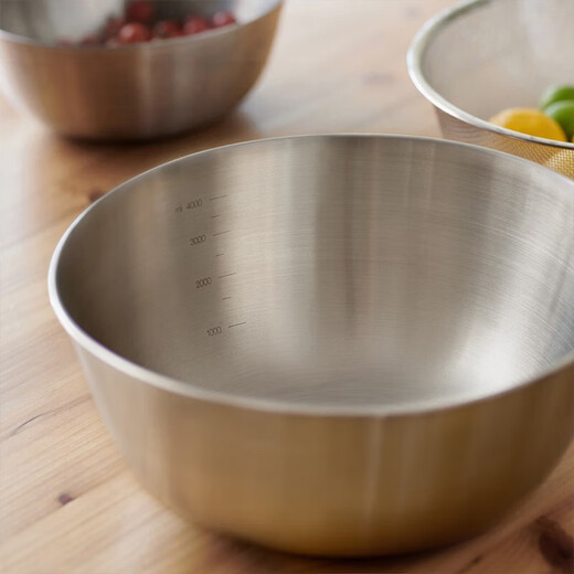 MUJI stainless steel basin tableware household kneading basin vegetable washing basin and basin cooking basin silver XL diameter 28*height 11.5cm