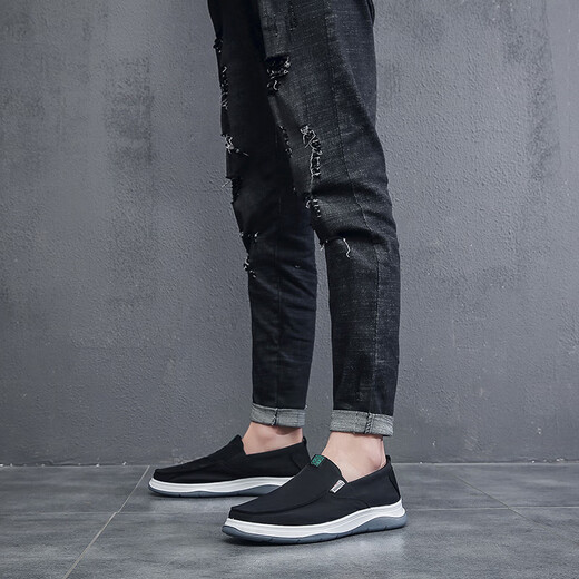 维致 老北京布鞋一脚蹬懒人板鞋单鞋男士休闲帆布鞋 WZ1041 39