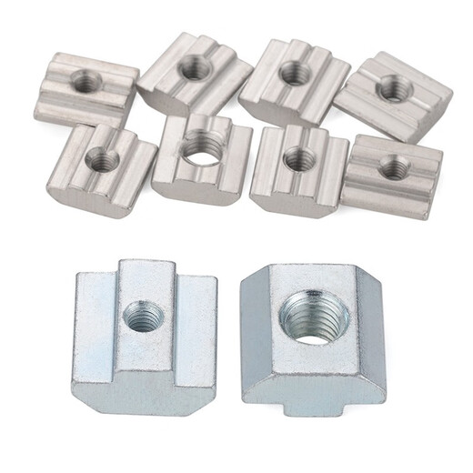 JINGGONG European standard aluminum profile slider nut t-shaped slider square nut t-shaped 20 30 40 45 type M3M4M5M6M8L 20 type-M5 (blue zinc/50 pieces)