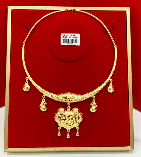 Zhongyi Shuibei Gold 9999 Pure Gold Collar Baby Gold Collar Longevity Lock Children's Gold Lock Pendant Deposit Link Select Style Select Gram Weight Pricing