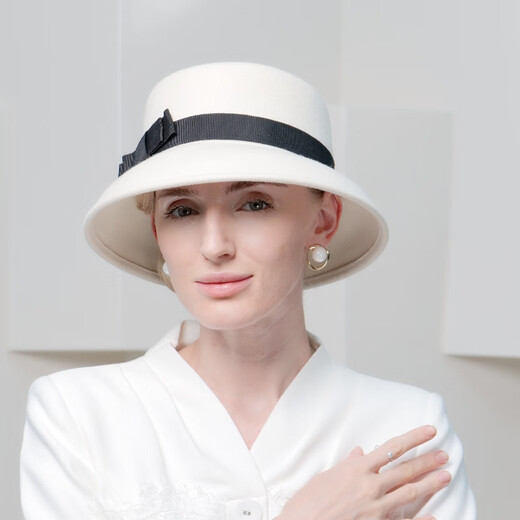 EEEE new autumn and winter elegant wool hat, elegant and versatile British hat, winter fashion women's hat, white adjustable