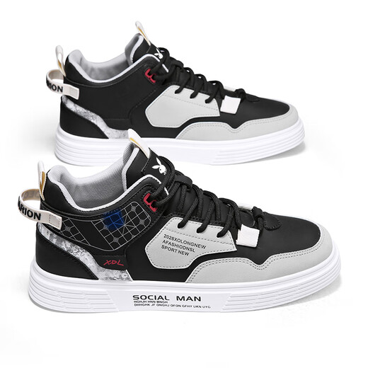 Playboy Herrenschuhe 2024 Herbst- und Winter Arbeitsschuhe Retro Trendy Schuhe Herren Martin Boots Britische Outdoor High Top Shoes Männer 1000 Cpl1225469 Black 40