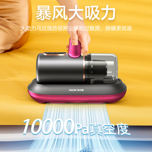 AUX Wireless Mite Remover Home Handheld Small Bed Vacuum Cleaner Bed High Suction Bacteria Remover Dust Collector Beat AXC-11DC59B Dark Purple + 3 Filter Elements