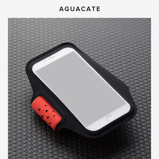 AGUACATE2025 Nuevo bolso de brazo de teléfono móvil Cubierta de brazo deportivo Apple 15 Bolsa de teléfono móvil para hombres y mujeres universales muñeca muñeca transpirable negro y rojo [gran máx]