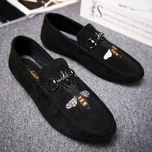 Tianguang old Beijing cloth shoes spring and autumn small-size bean shoes male student Korean style trendy society spirit guy versatile lazy shoes 829 black 42