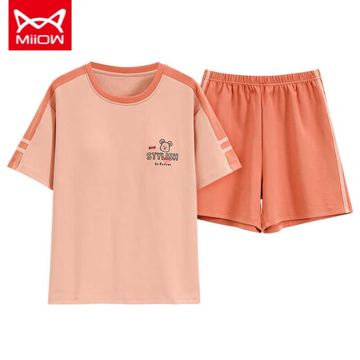 
Catman MIIOW pure cotton summer pajamas ladies pullover pajamas summer shorts shorts comfortable and casual home clothing set Z9856 L size [recommended 100-120 Jin [Jin equals 0.5 kg] wear]