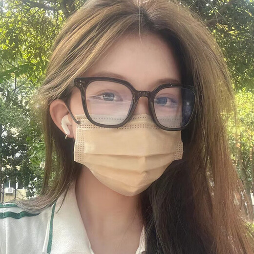 Saint Cassi Black frame color change and anti-blue radiation myopia glasses for women with small Korean version of face large frame gown protection flat light glasses bright black frame [Exquisite gift box] 0-degree anti-blue light lens (try-only)