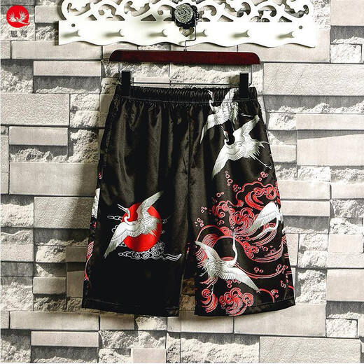 
Siluan Chinese style shorts men's thin crane retro Japanese style miraculous five-quarter pants trendy beach pants 2025 9923 white XL 135Jin [Jin equals 0.5 kg] about