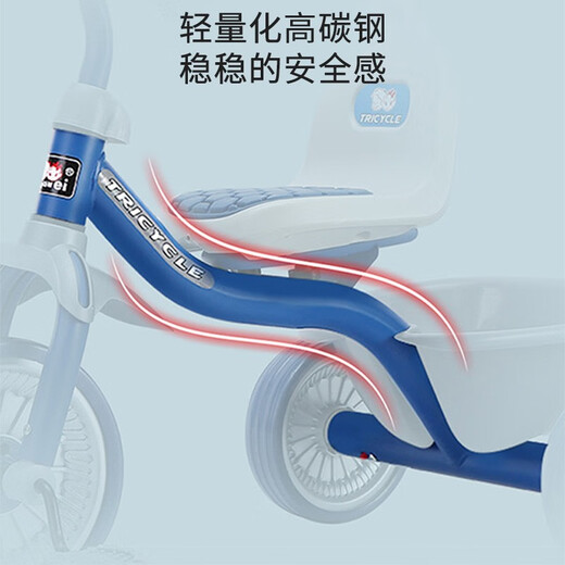 Babyjianle children's tricycle 2-6 years old baby tricycle bicycle anti-rollover children's bicycle with bucket red