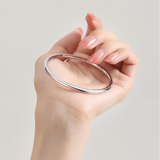 TTMIX platinum bracelet pt950 women's glossy plain ring platinum round bracelet as a gift for your girlfriend 56mm weight 7.74g 2.4mm thick