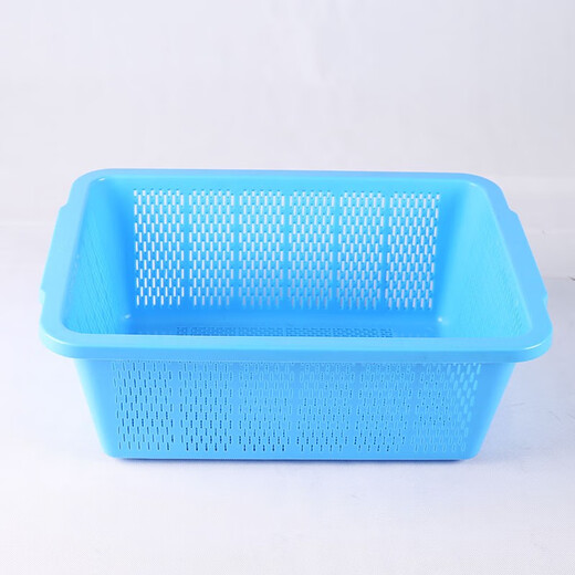 Panier de lavage en plastique en plastique rectangulaire de fleur de cristal de glace Panier de rangement de rangement de panier de maternelle de la maternelle panier de drain épaissie bleu 683 (43 * 32,5 * 16,5 cm)