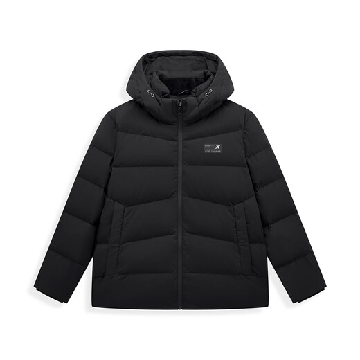 Xtep store same style down jacket men's winter new thickened warm hooded top jacket 976429190172 True Black XL