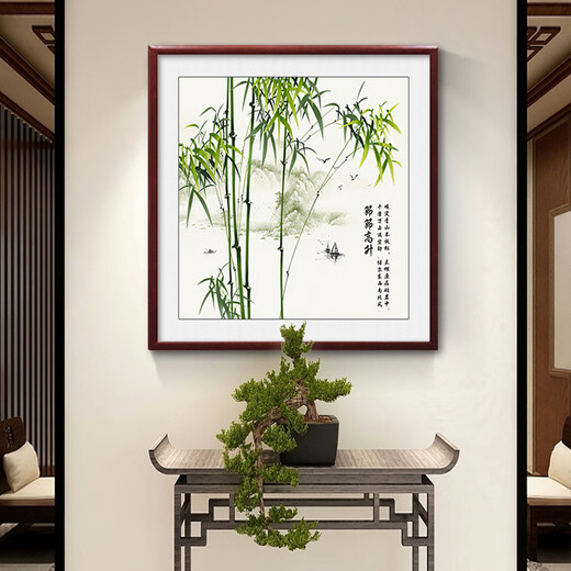Paidan Fairy Dream Zheng Banqiao Bamboo Newspaper for Peace Bamboo Decorative Painting Entrance Hall Hanging Painting New Chinese Ink Painting Dou Fang Restaurant Chinese Painting G-Bamboo Newspaper for Peace Zheng Banqiao 80*80cm Oil Canvas + Plexiglas Elegant Mahogany Solid Wood Frame