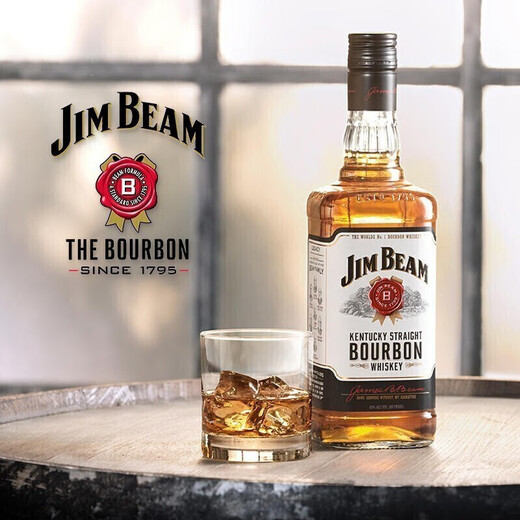 Jim Beam Bibing Bourbon Bourbon Whisky American Wine Lemon Shawar Hi-Ball Coke Barrel Big Bibing Jinbin Double Bottle Bai Bibing 750 ml / 700 ml 2 bouteilles
