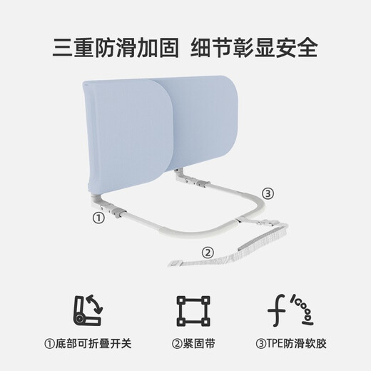 Sure enough, Curious Travel Cot Guardrail Baby Anti-fall Guardrail Baffle Free of Installation Portable Foldable Fence for Outings Rock Gray 1.8m Single Sided - Installation Free with Travel Bag