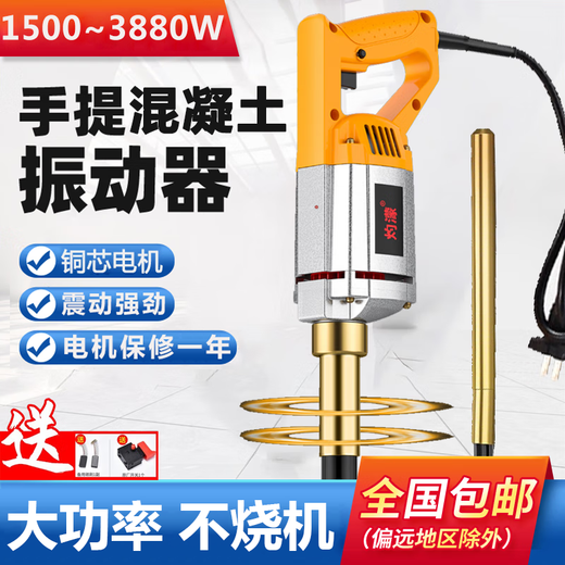 Xmsjyl tragbarer Betonvibrator-Vibrator kleiner Zement Vibrator Einphasen-Elektro 220 V 3880W+ (25 Typ 1-Meter-Stange)