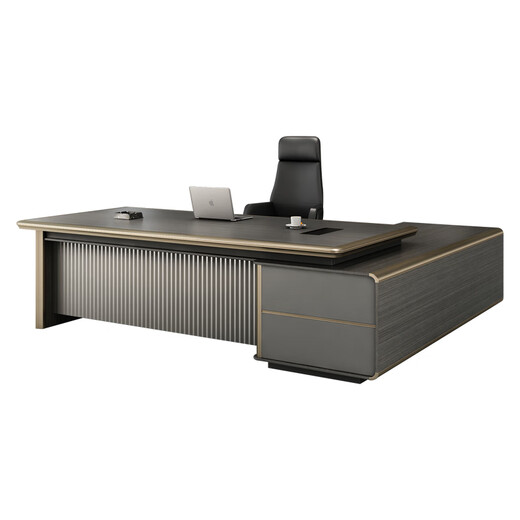 Wellsijia Desk Boss Desk Simple Modern Manager Desk Light Luxury Leadership Desk and Chair Set Office Executive Desk Combination 2.0 Meter Boss Desk E0 Plate + Desktop Aluminum Alloy Edge
