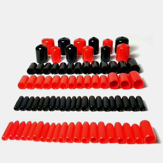 RUILIMA rubber sleeve thread protective sleeve steel pipe sleeve cap insulating cap rubber wire protective sleeve PVC cap rubber sheath black