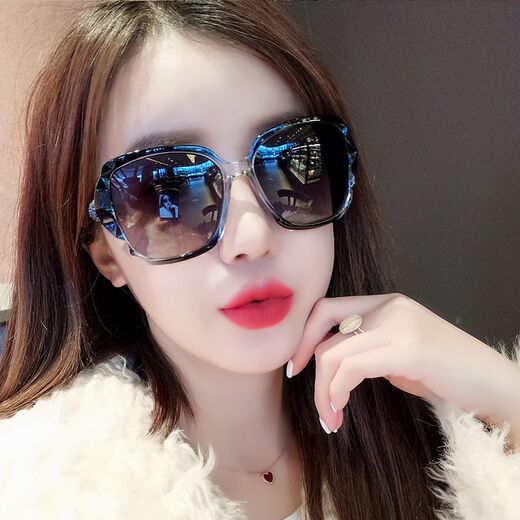 Mijilin 2022 new new style sunglasses for women high-definition anti-blue light sunglasses women's sunglasses driving sun protection round face long face internet celebrity black upgraded model high-definition anti-blue light