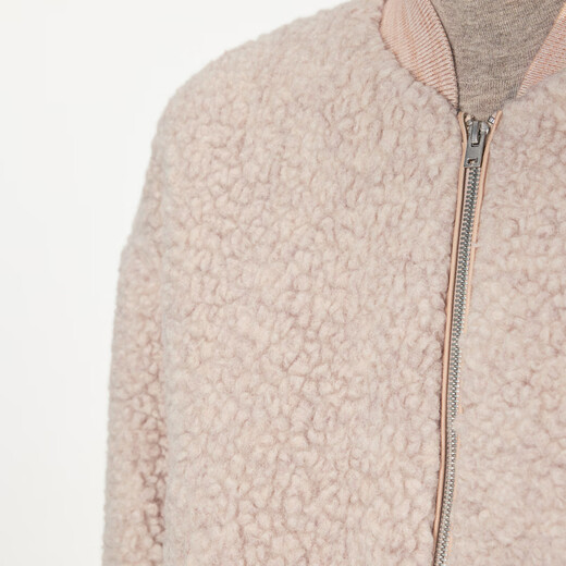Jnby/Jiangnan Buyi Winter Neues Produkt Lammfell weicher flauschiger Mantel -Baseball -Uniform für Frauen 5oaa14270 249/Shallow Camel M.