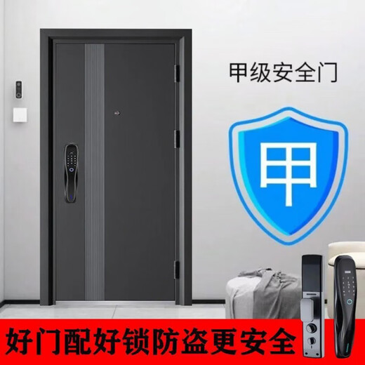 美克杰甲级家用防盗门安全门入户门标准门仿铜门单门锌合金门进户门单门 205*96外包外右