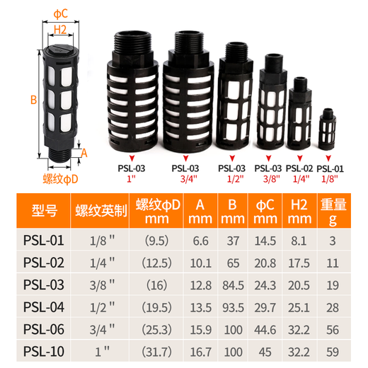 Clcey Minongeur liaogong personnalisé Disperser Pnemragme du moteur pneumatique Pompe d'échappement Nettoyeur Élimination de l'huile Drop Drop Gold Metal Muffler AC9901 / 2 pouces