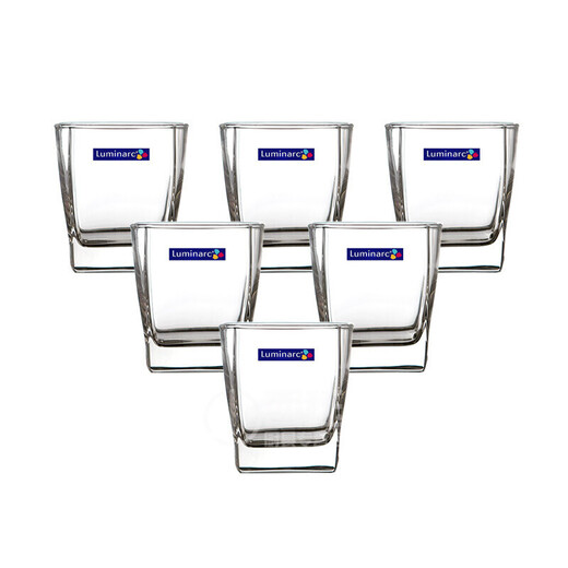 Lemeiya whiskey glass lead-free glass cup square cup bar KTV wine glass beer cup home tea cup 6-piece set square straight/200ml