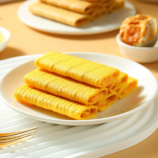 Karokaman Salted Egg Yolk Durian Filling Egg Roll Sandwich Egg Roll Crispy Cookies Internet Celebrity Office Casual Snack Tea [Feast of Taste Buds] 832g One box of four flavors