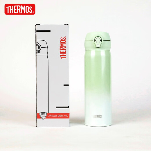 THERMOS Thermos cup Large capacity water cup Children's men's and women's cups Couple stainless steel birthday gift custom lettering JNL 316L stainless steel-green grass green 500ml