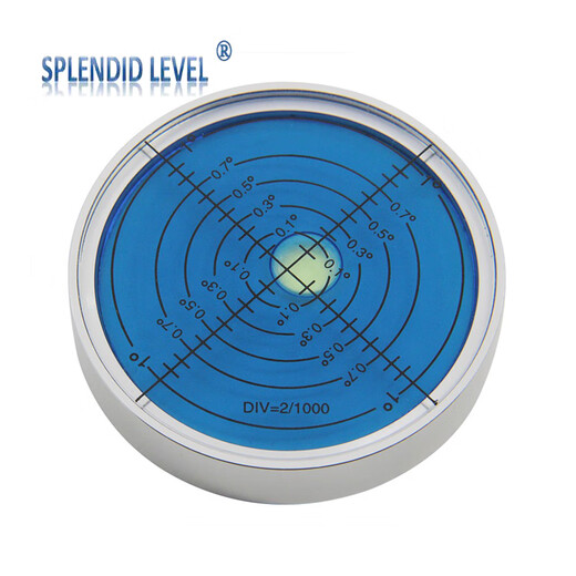 Metal universal level bubble high-precision level bead level with strong magnetic level ruler round level multi-type 60*12mm silver shell 6 points blue water