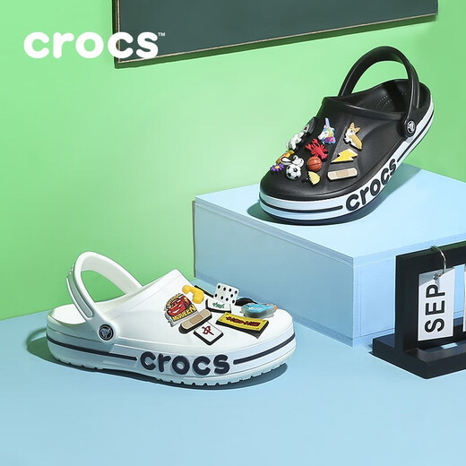 Crocs Crocs Crocs Crocs Bela Crocban Lightweight Wear-Resistant Slip-on Casual Shoes|205089 Black/White-066 41/42(260mm)
