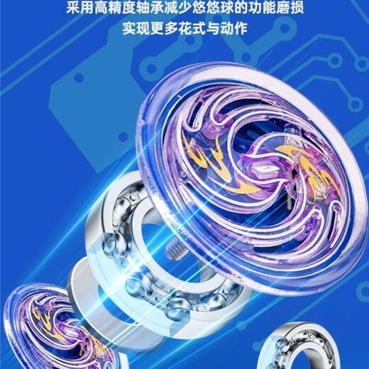 HKDA悠悠球儿童溜溜球自动回旋发光活睡眠新手入门初学者合金youyou球 极寒白魄炫酷灯光 重工打造-金属耐摔/护指套-球绳