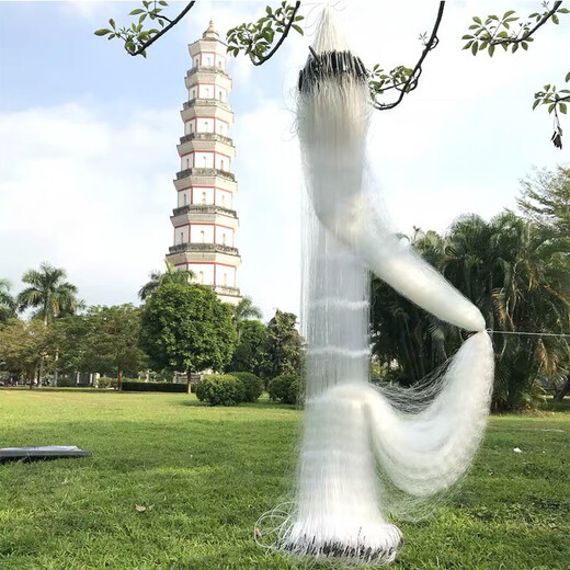 Yulejia fishing net, wire mesh, sticky fish net, three-layer fish net, small fish net, fish-sticking fishing net, hanging net, white striped fish net, weighted sinking net, 1.2 meters high, 50 meters long, 1 finger, three-layer weighted sinking net