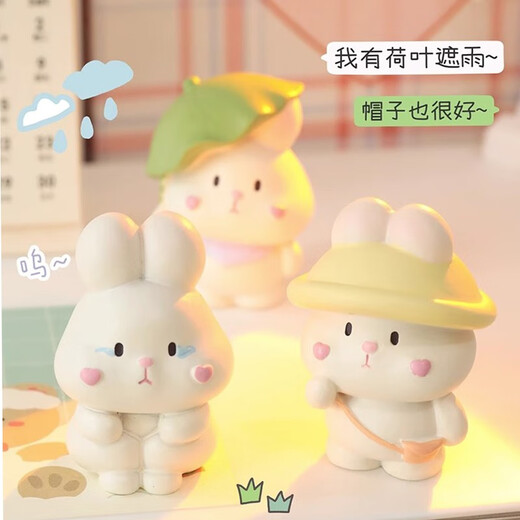 Xixiao cute little rabbit ornaments student desktop girl heart decoration car ornaments children cartoon healing doll 8 cute rabbit combination set